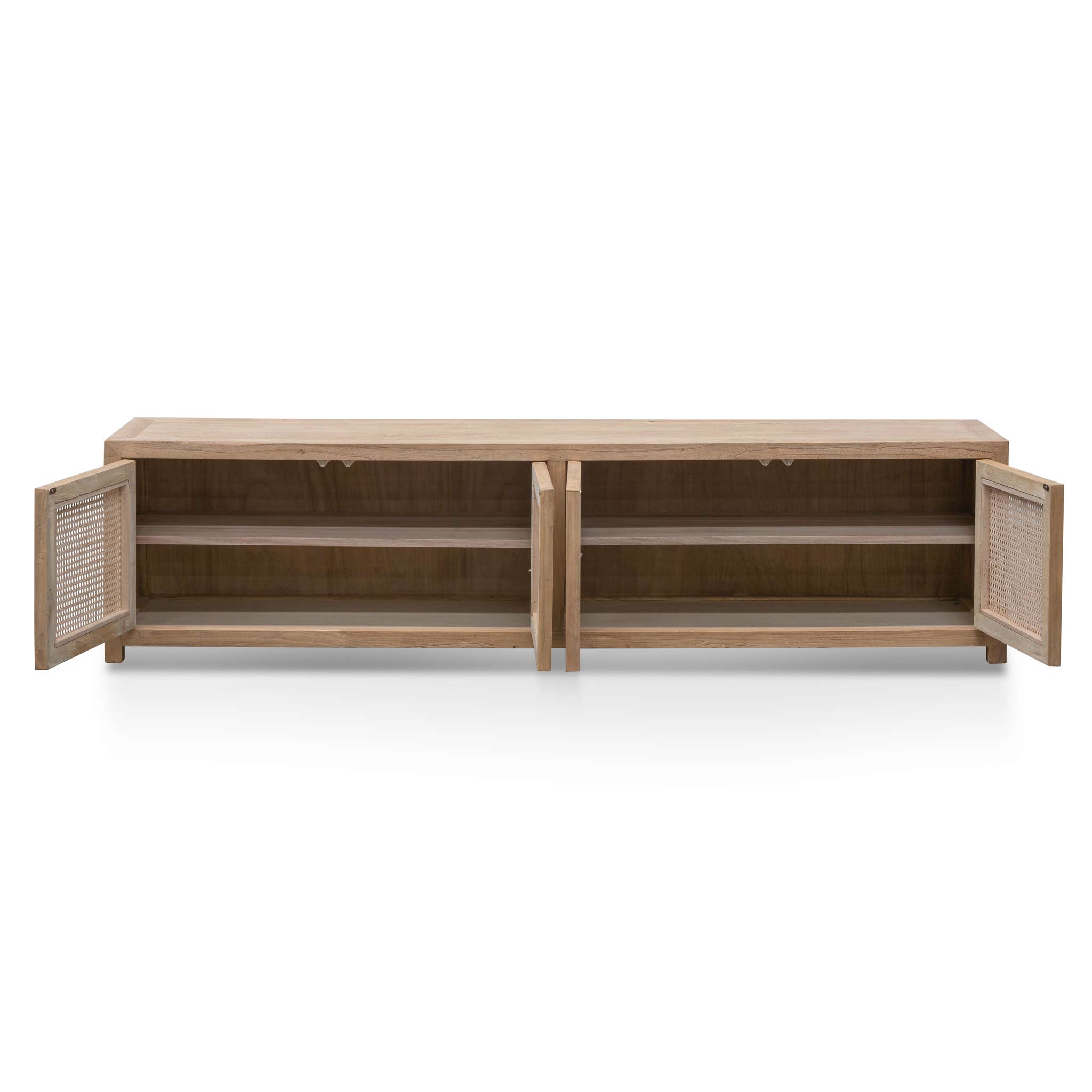 Tapia 2m TV Entertainment Unit - Natural with Rattan Doors TV/Entertainment Unit Reclaimed-Core   