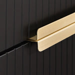 Ex Display - Erwin 1.8m Matte Black TV Entertainment Unit - Brass Legs and Handle TV/Entertainment Unit Iggy-Core   
