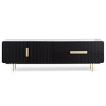 Ex Display - Erwin 1.8m Matte Black TV Entertainment Unit - Brass Legs and Handle TV/Entertainment Unit Iggy-Core   