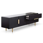 Ex Display - Erwin 1.8m Matte Black TV Entertainment Unit - Brass Legs and Handle TV/Entertainment Unit Iggy-Core   