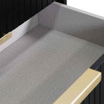 Ex Display - Erwin 1.8m Matte Black TV Entertainment Unit - Brass Legs and Handle TV/Entertainment Unit Iggy-Core   