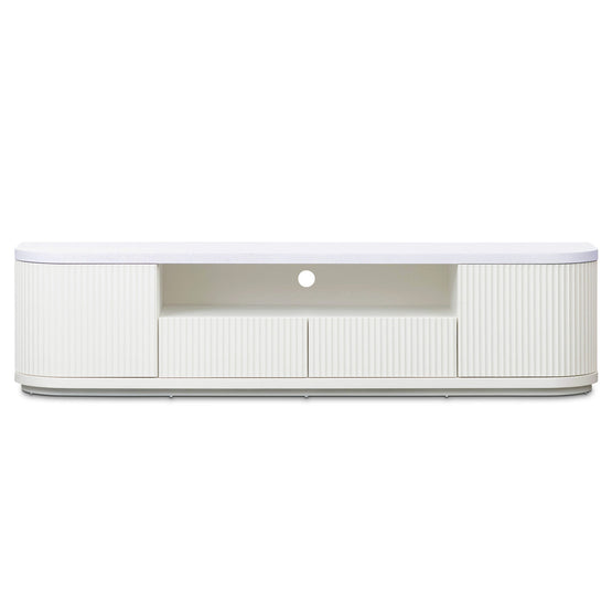 Elino 2m Veneer Top Entertainment TV Unit TwoTone White Interior