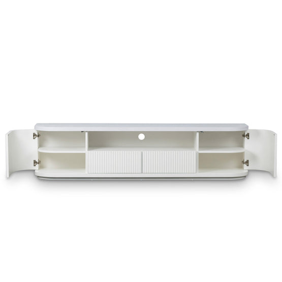 Elino 2m Veneer Top Entertainment TV Unit TwoTone White Interior