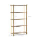 Tallulah 5-Tier Oak Shelving Unit - Natural Shelves Eastern-local   