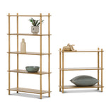 Tallulah 5-Tier Oak Shelving Unit - Natural Shelves Eastern-local   