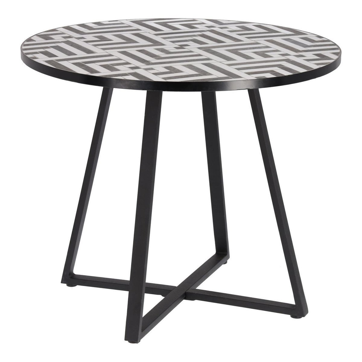 Tella Ceramic Top Dining Table - Black & White Dining Table The Form-Local