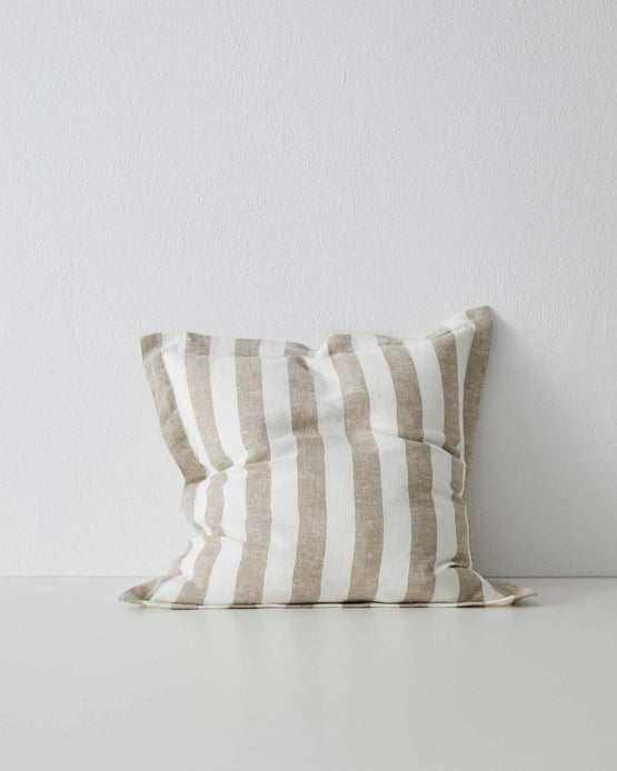 Weave Luca 50cm European Linen Stripe Cushion - Clay CU7125-WE