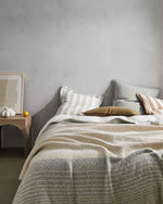 Weave Luca 50cm European Linen Stripe Cushion - Laurel CU7129-WE