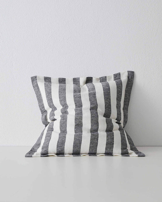 Weave Luca 50cm European Linen Stripe Cushion - Shadow CU7126-WE