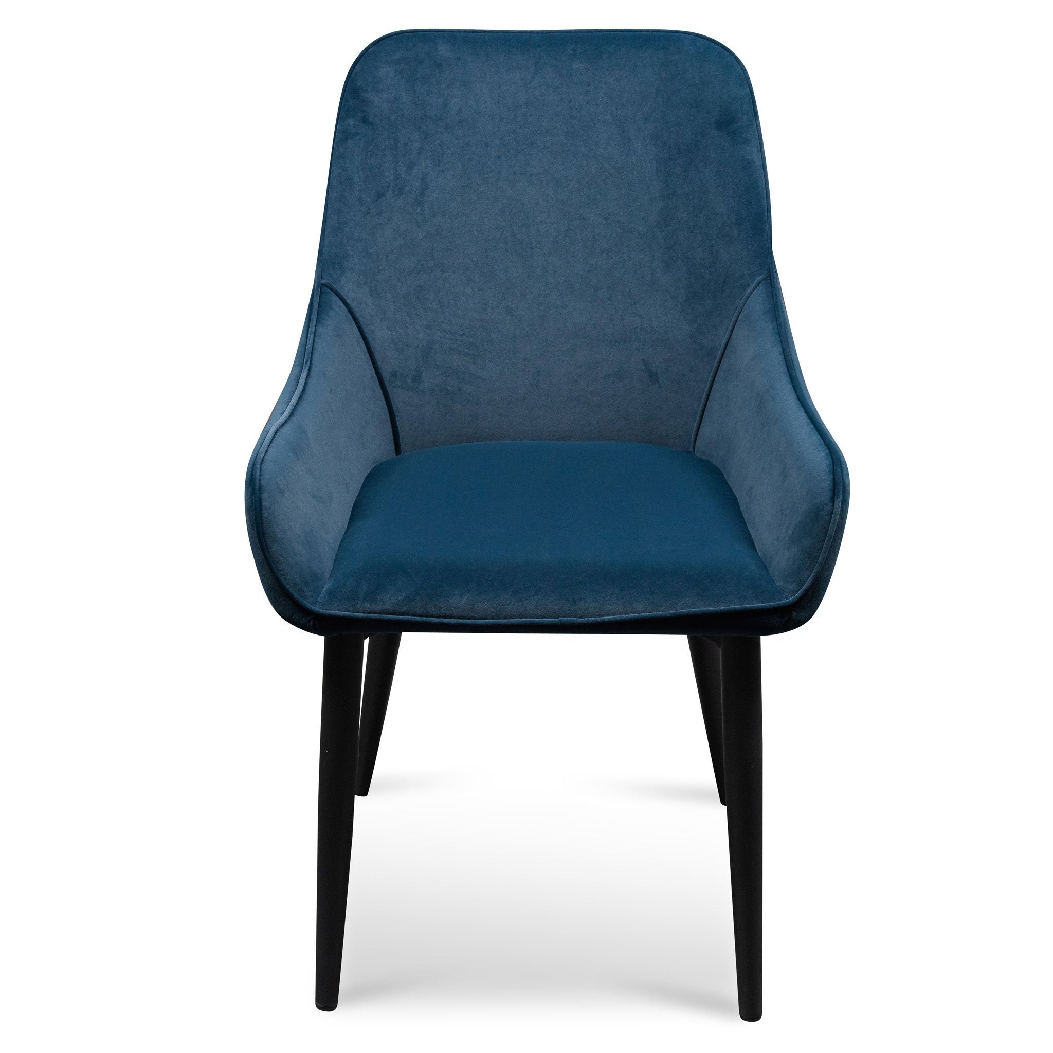 Acosta Dining Chair - Navy Blue Velvet in Black Legs - Last One Dining Chair St Chairs-Core