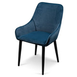 Acosta Dining Chair - Navy Blue Velvet in Black Legs - Last One Dining Chair St Chairs-Core