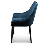 Acosta Dining Chair - Navy Blue Velvet in Black Legs - Last One Dining Chair St Chairs-Core