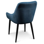 Acosta Dining Chair - Navy Blue Velvet in Black Legs - Last One Dining Chair St Chairs-Core