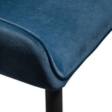 Acosta Dining Chair - Navy Blue Velvet in Black Legs - Last One Dining Chair St Chairs-Core