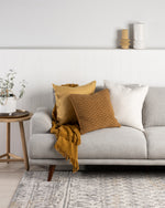 Ollo Adria Linen & Cotton Cushion - Mustard Cushion Furtex-Local   