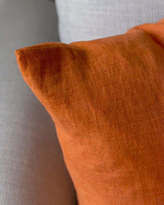 Ollo Adria Linen & Cotton Cushion - Rust Cushion Furtex-Local   