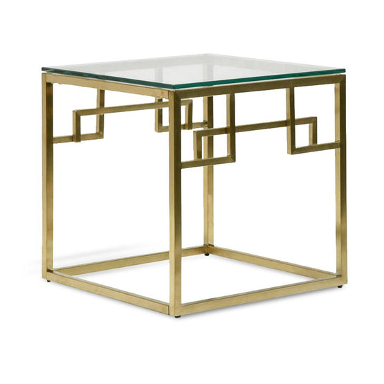 Anderson Side Table - Glass Top - Brushed Gold Base ST2426-BS