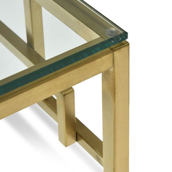 Anderson Side Table - Glass Top - Brushed Gold Base ST2426-BS