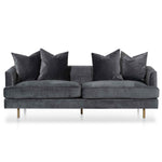 Andre 3 Seater Sofa - Cosmic Grey velvet with Brushed Gold Legs LC6366-CA