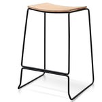 Apollo Bar Stool - Natural Timber Seat with Black Frame Bar Stool New Home-Core   