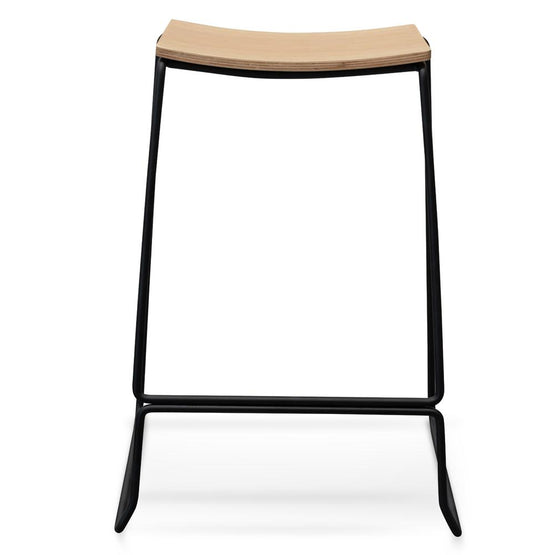 Apollo Bar Stool - Natural Timber Seat with Black Frame Bar Stool New Home-Core   