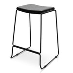 Ex Display - Apollo PU Bar Stool - Full Black Bar Stool New Home-Core