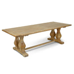Artica Elm Wood Dining Table 2.4m - Rustic Natural Dining Table Reclaimed-Core   