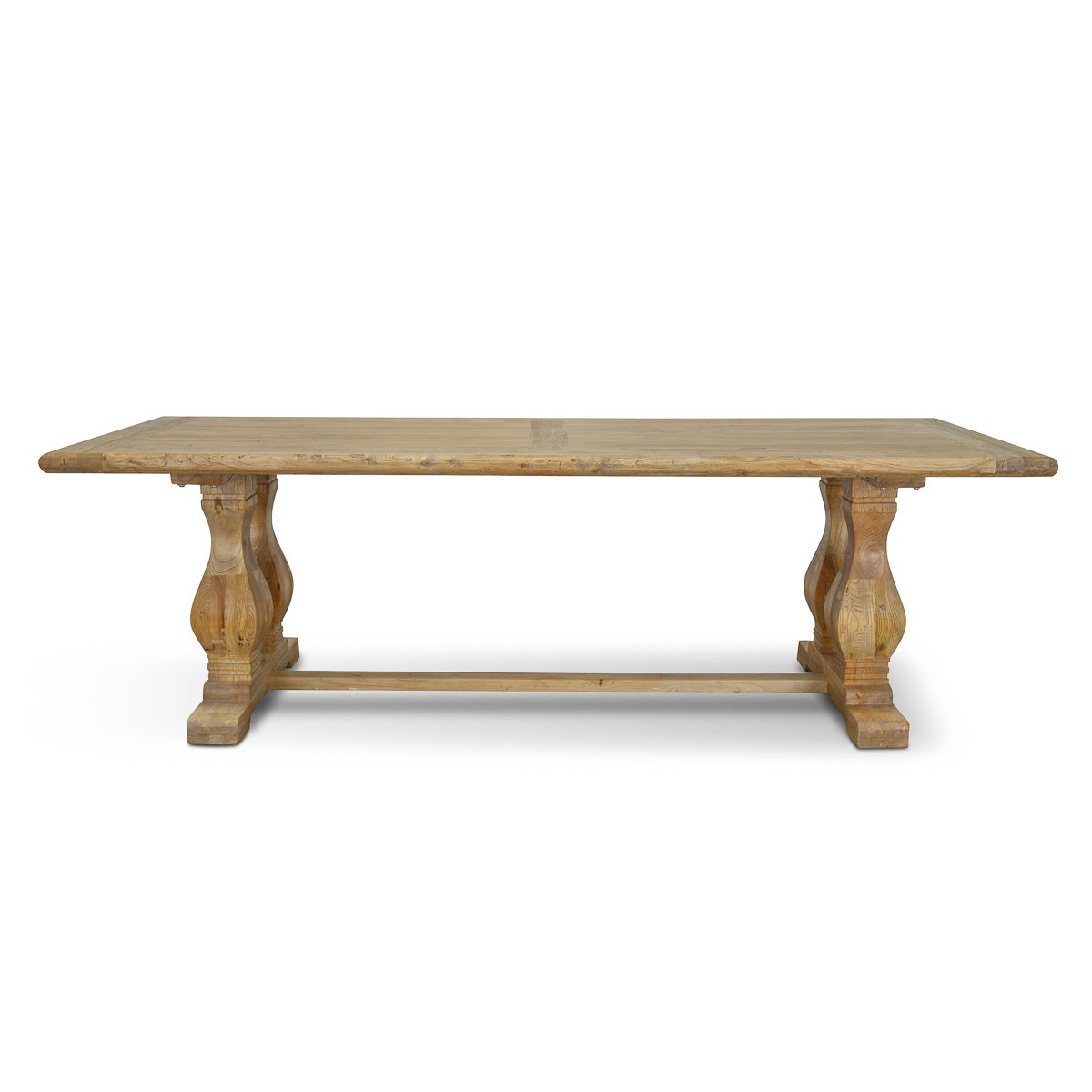 Artica Elm Wood Dining Table 2.4m - Rustic Natural Dining Table Reclaimed-Core