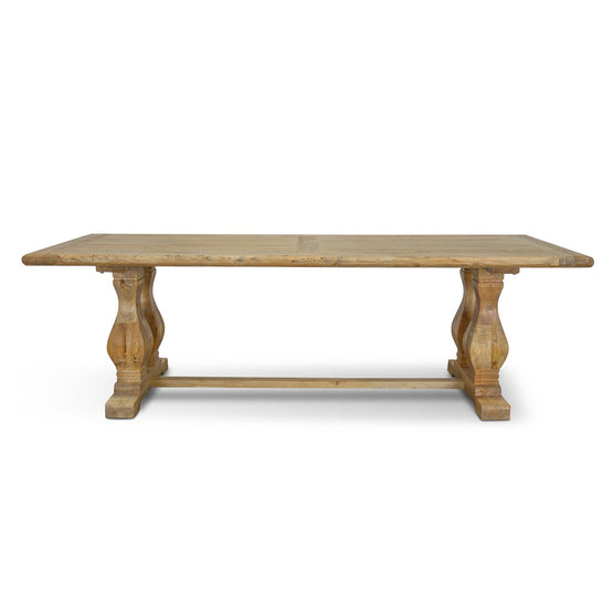 Artica Elm Wood Dining Table 2.4m - Rustic Natural Dining Table Reclaimed-Core   