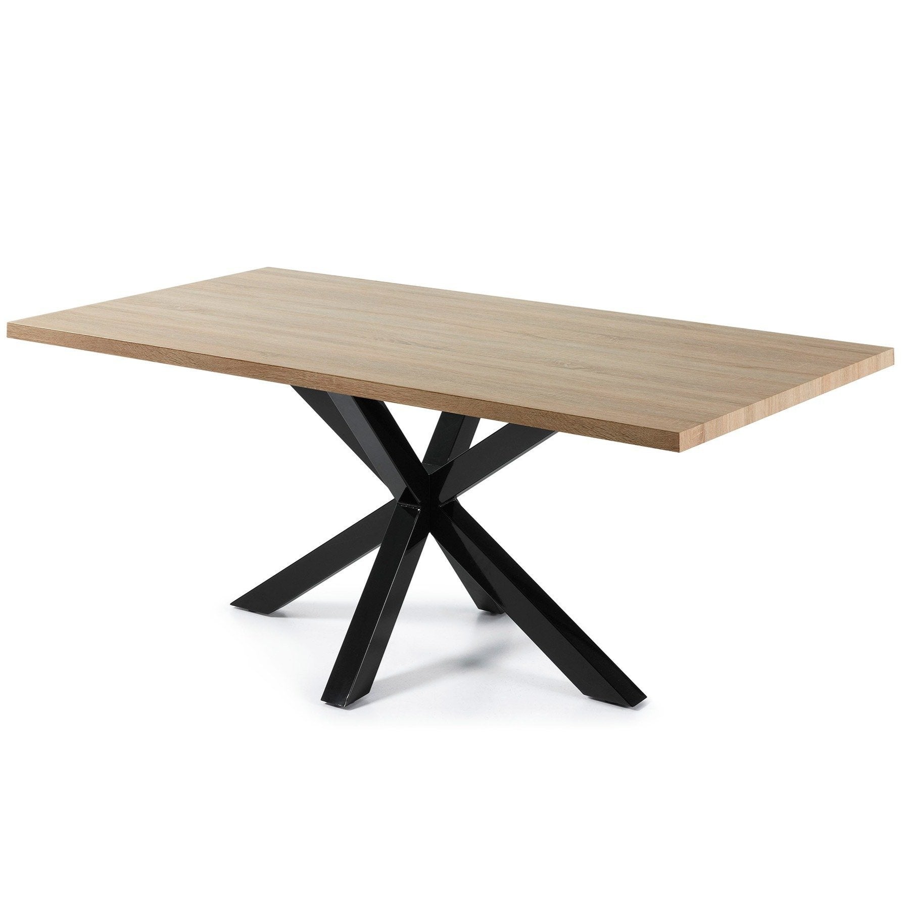 Arya 2m Natural Oak Dining Table - Black Dining Table The Form-Local