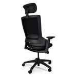 Atlas Ergonomic Office Chair With Head Rest - Black Leather Office Chair Unicorn-Core   
