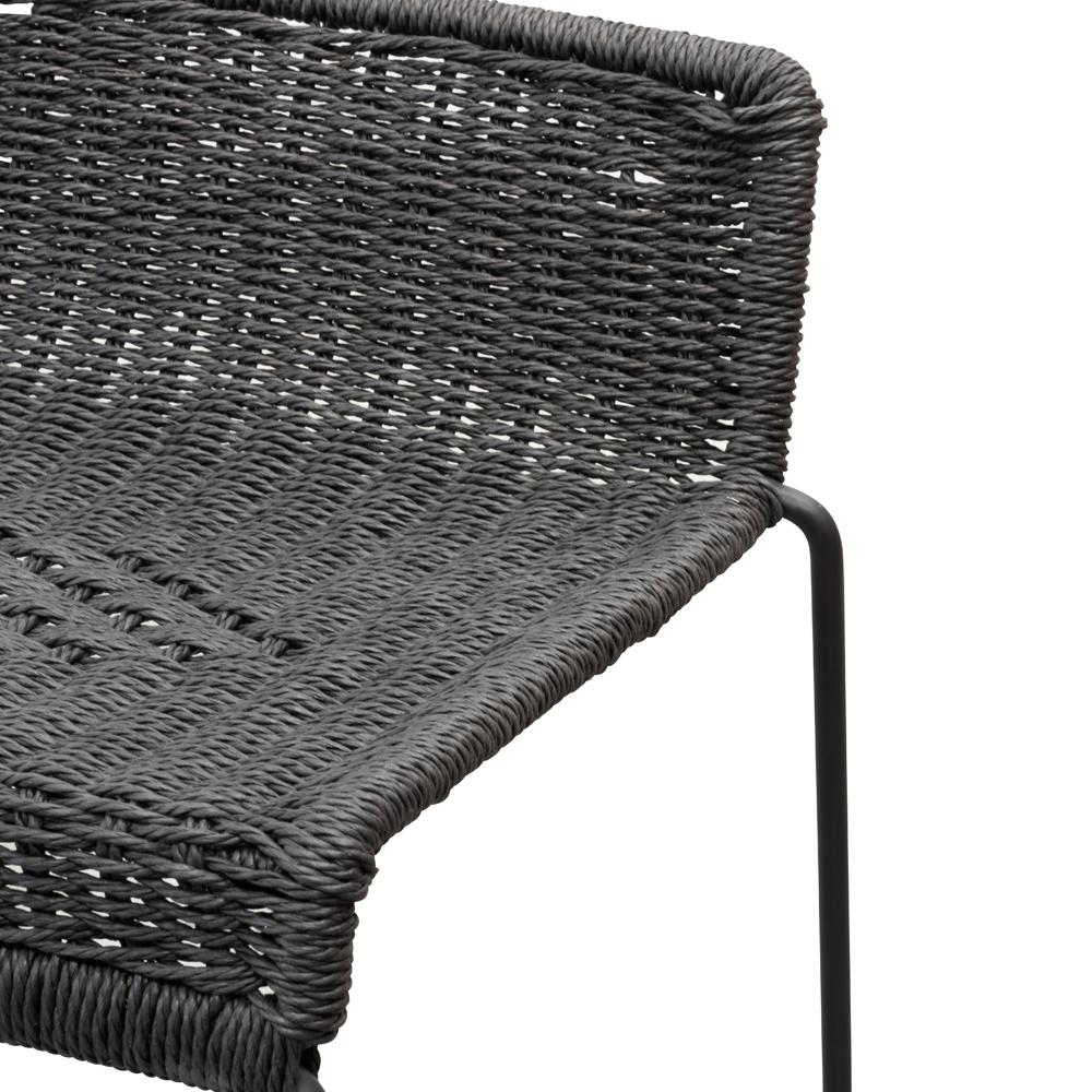 Bailey 65cm Rattan Cord Seat Bar Stool - Black Bar Stool New Home-Core