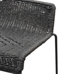 Bailey 65cm Rattan Cord Seat Bar Stool - Black Bar Stool New Home-Core