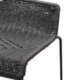 Bailey 65cm Rattan Cord Seat Bar Stool - Black Bar Stool New Home-Core