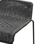 Bailey 65cm Rattan Cord Seat Bar Stool - Black Bar Stool New Home-Core   