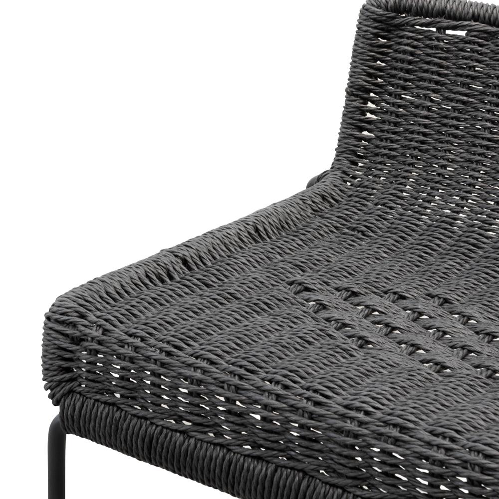 Bailey 65cm Rattan Cord Seat Bar Stool - Black Bar Stool New Home-Core