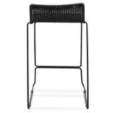 Bailey 65cm Rattan Cord Seat Bar Stool - Black Bar Stool New Home-Core
