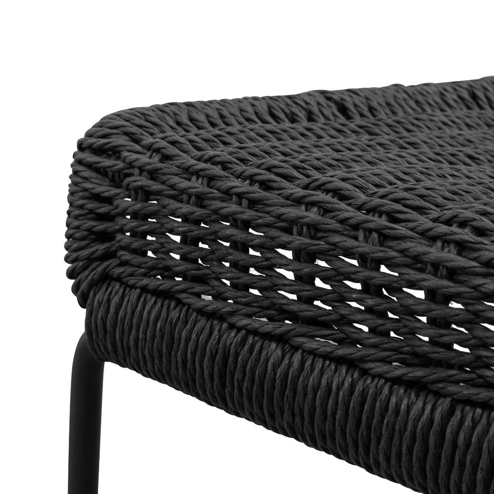 Bailey 65cm Rattan Cord Seat Bar Stool - Black Bar Stool New Home-Core
