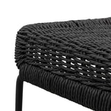 Bailey 65cm Rattan Cord Seat Bar Stool - Black Bar Stool New Home-Core