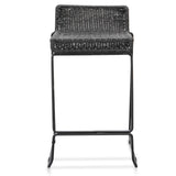 Bailey 65cm Rattan Cord Seat Bar Stool - Black Bar Stool New Home-Core