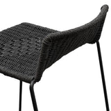 Bailey 65cm Rattan Cord Seat Bar Stool - Black Bar Stool New Home-Core