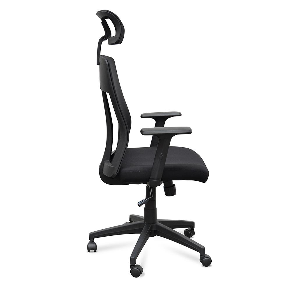 Benson Mesh Fabric Office Chair With Head Rest - Black Office Chair LF-Core   