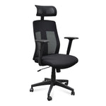 Benson Mesh Fabric Office Chair With Head Rest - Black Office Chair LF-Core   