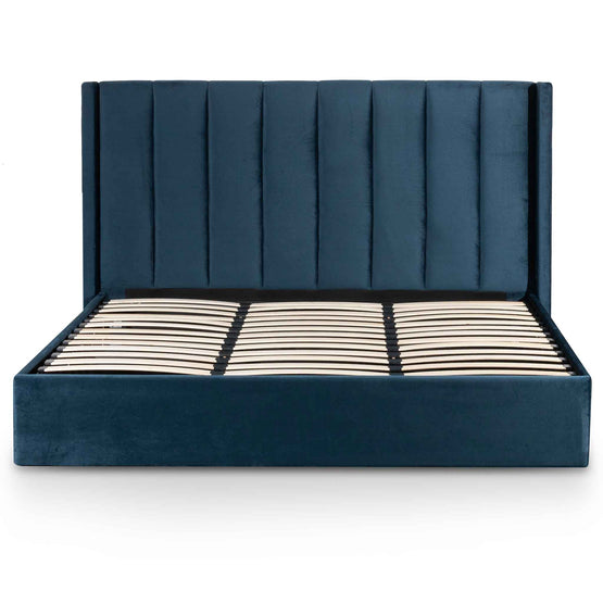 Betsy King Bed Frame - Teal Navy Velvet with Storage King Bed YoBed-Core   
