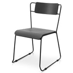 Ex Display - Bradley Timber Seat Dining Chair - Full Black Dining Chair New Home-Core   