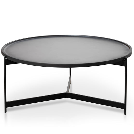 Burton 90cm Round Coffee Table - Matte Black Coffee Table M-Sun-Core   