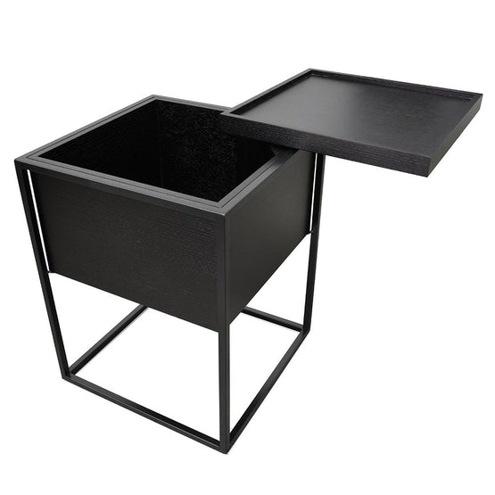 Cane Scandinavian Side Table - Black ST315-IG