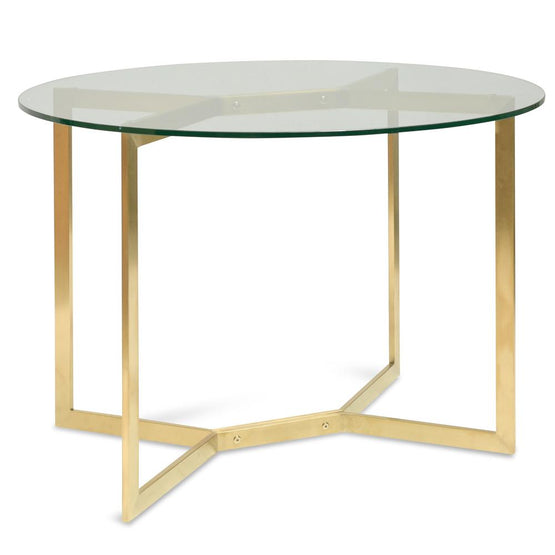 Cannon 1.2m Round Glass Dining Table - Gold Base Dining Table K Steel-Core   