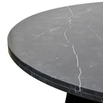 Ex Display - Carlson 130cm Black Marble Dining Table with Glass Top Dining Table DJ Kalead-Core