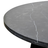 Ex Display - Carlson 130cm Black Marble Dining Table with Glass Top Dining Table DJ Kalead-Core